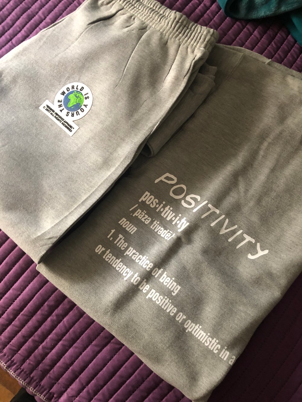 Image of Grey “Positivity” Weaver Universe SweatSuit