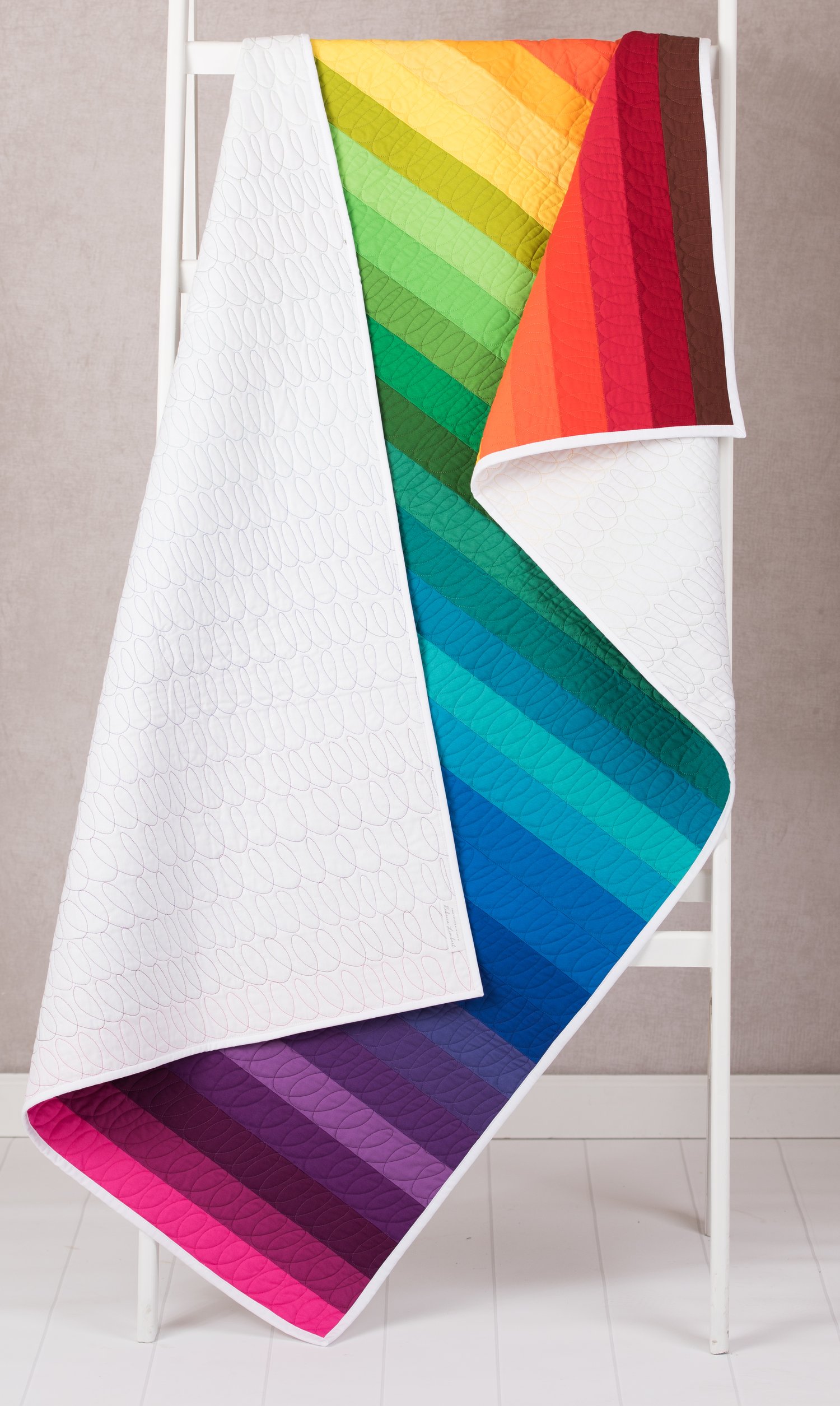 Image of Rainbow Strip Quilt