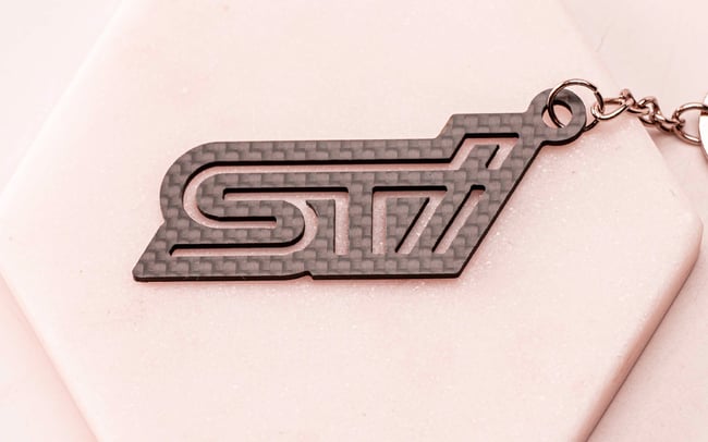 Subaru Carbon Fiber Key Chain W/ Subaru Logo