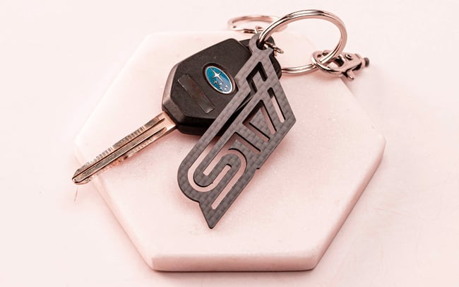 Subaru Carbon Fiber Key Chain W/ Subaru Logo