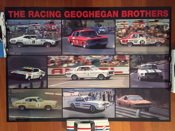 Image of The Racing Geoghegan Brothers. Bathurst, Ford, HDT, Chrysler, Mustang, Super Falcon.