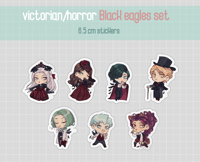 Victorian/Horror Black eagles sticker set