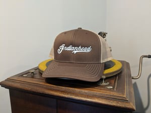 Image of Trucker hat - Brown and Tan with white logo