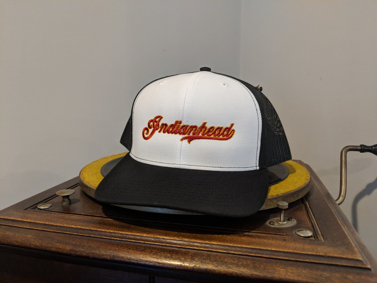Image of Trucker hat - White/Black with red logo
