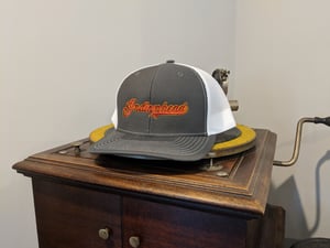 Image of Trucker Hat - Grey with red logo