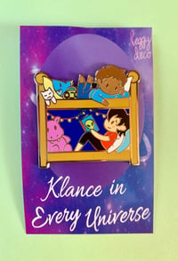 Image 2 of 'And they were Roommates!' Klance Enamel Pin 
