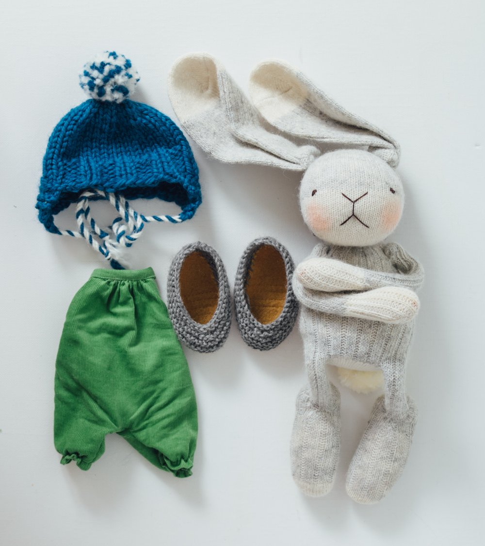 Image of Wilbur - Wool Filled Sock Bunny with weighted bottom
