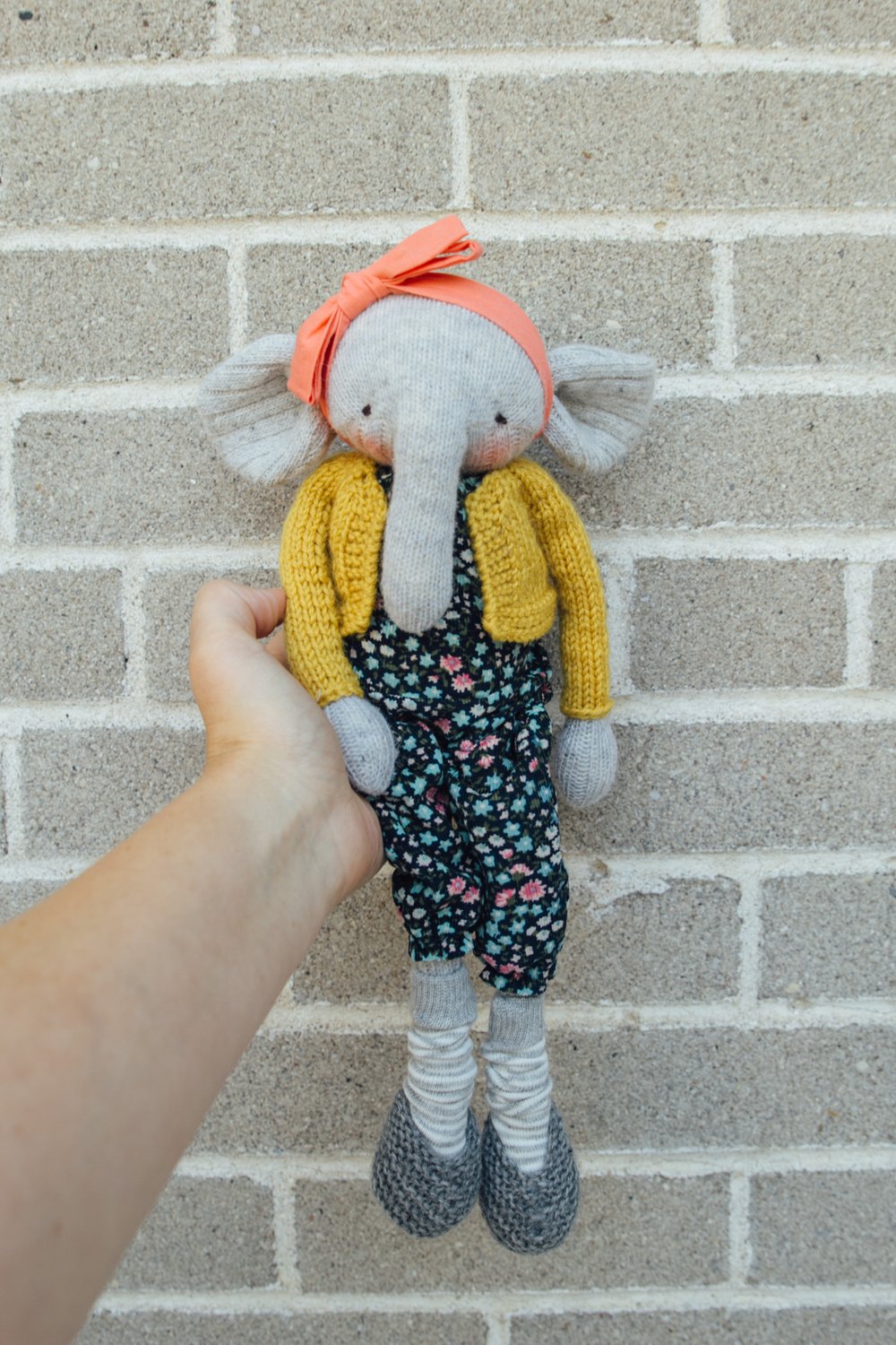 Image of Tilly - Wool Filled Sculpted Sock Elephant