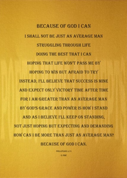 Image of Because Of God I Can 11x14 Poster