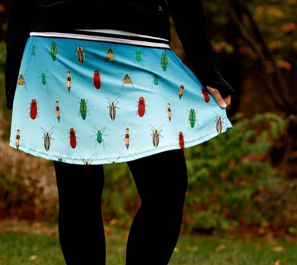 Image of Ombre beetle skater skirt