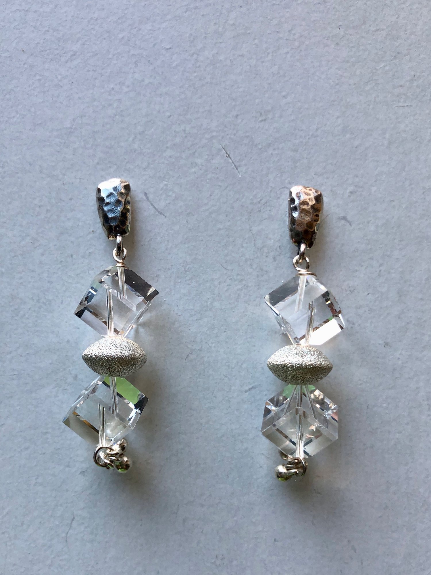 Crystal cube earrings | melindakdesigns