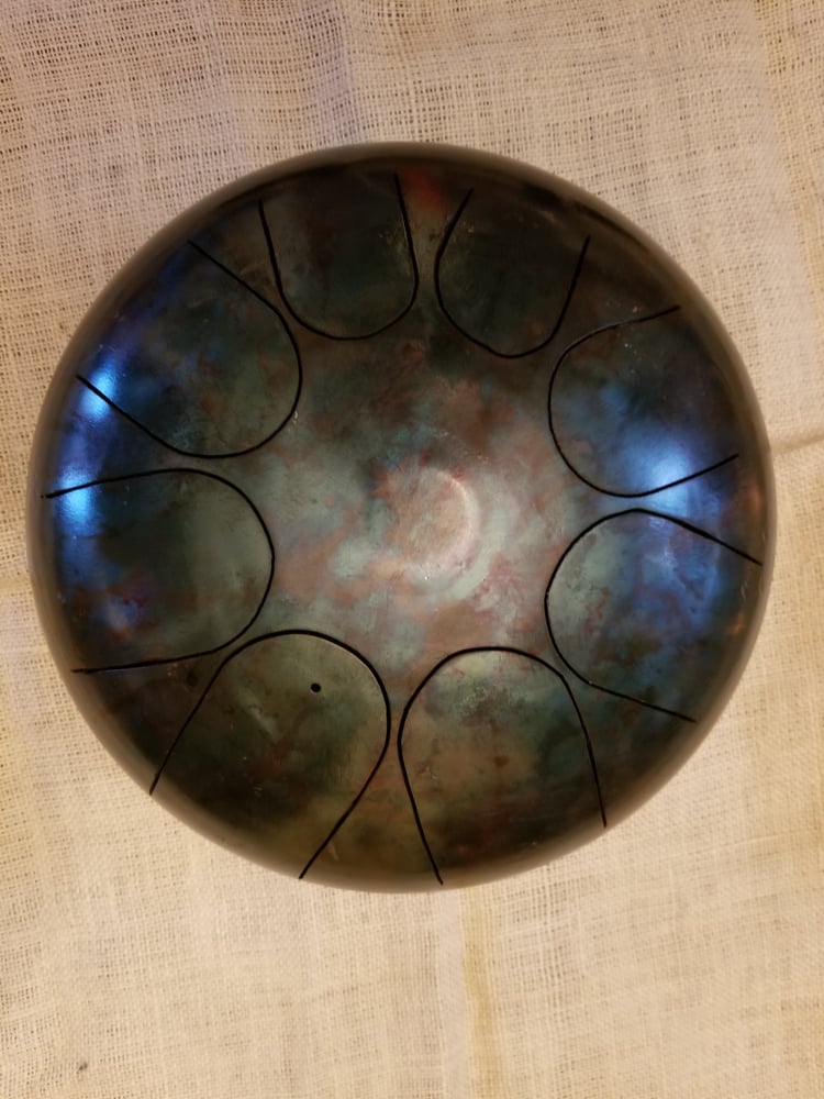 Image of 063 Dm 8-note Patina Steel Tongue Drum