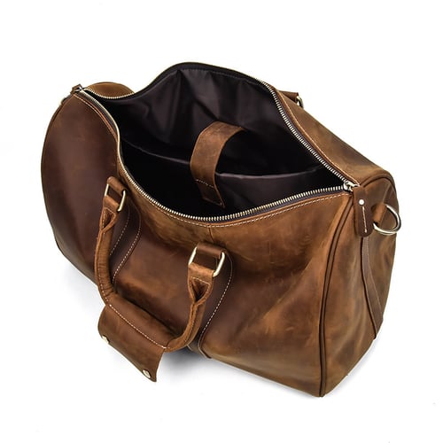 Image of Handcrafted Genuine Leather Travel Bag, Duffle Bag, Overnight Bag, Weekender Bag XK12027