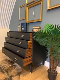 Image 3 of Black & Gold G Plan Tola chest of drawers 