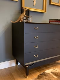 Image 2 of Black & Gold G Plan Tola chest of drawers 