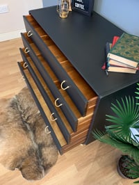 Image 4 of Black & Gold G Plan Tola chest of drawers 