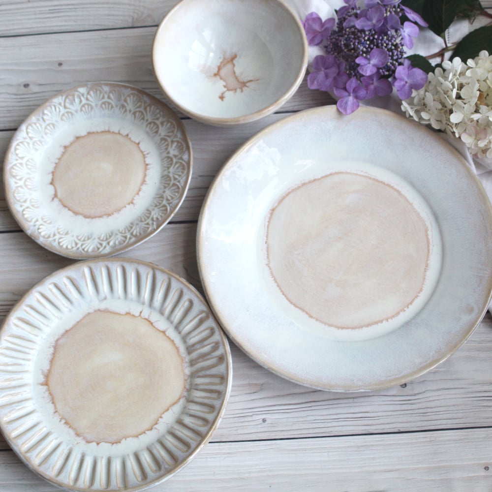 Andover Pottery — Handmade Dinnerware Set Rustic Pottery White