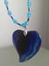 Image of BLUE HEART AGATE PENDANT NECKLACE SET