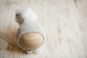 Image of Light Grey Pixie faux fur bonnet 