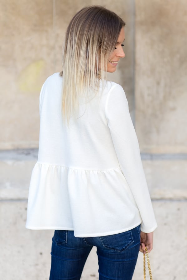 BLOUSE TIANA - SWEAT BLANC Image 4