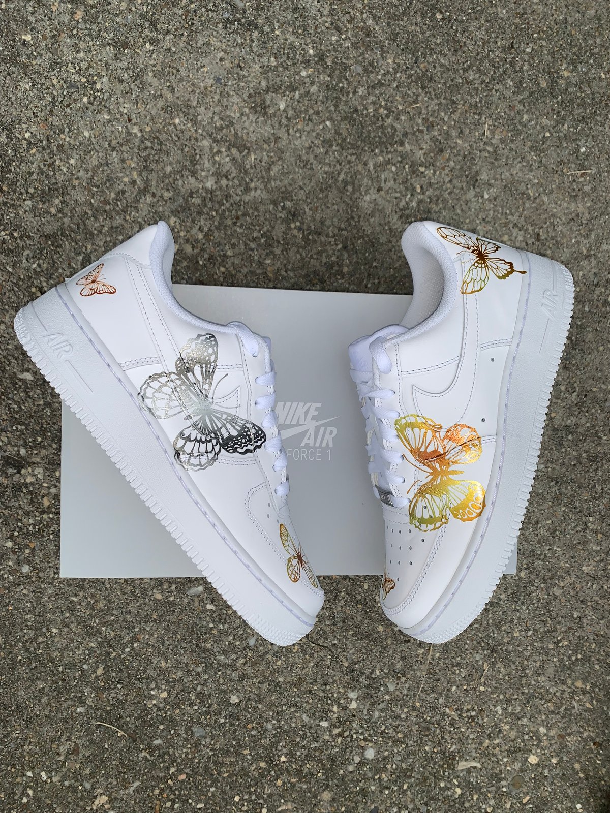 air force 1s with butterflies