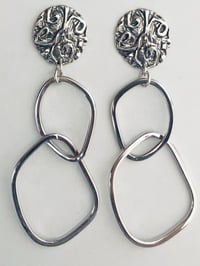 Large double ring earrings