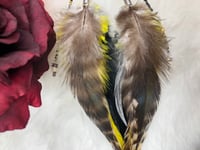 Image 2 of Large hoop feather earrings 