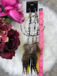 Image 3 of Large hoop feather earrings 
