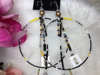 Image 4 of Large hoop feather earrings 
