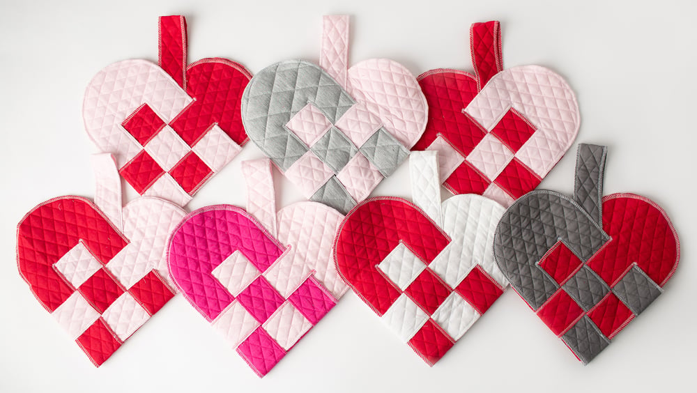 Image of Prequilted Heart Stockings, one-of-a-kind, optional custom embellishment