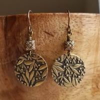 Image 1 of Bronze Leaf Textured Earrings