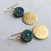 Hammered Brass Coin Earrings