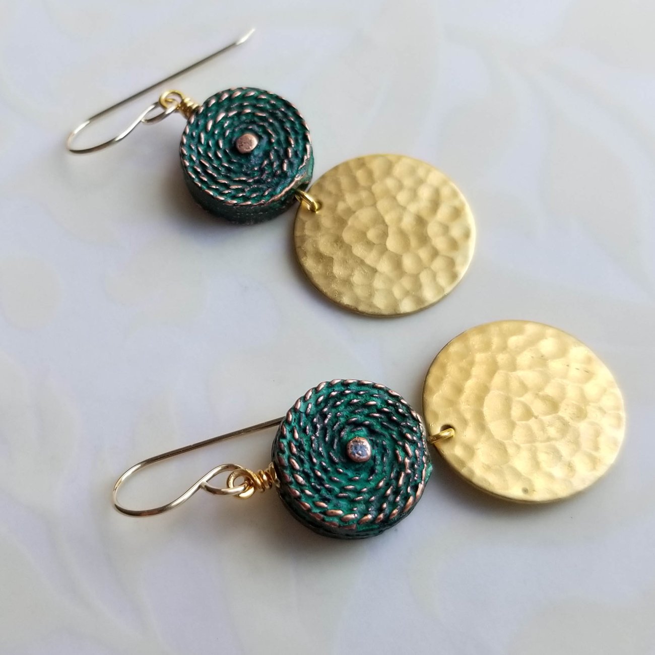 Hammered Brass Coin Earrings | Fresh Designs