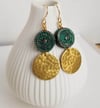 Hammered Brass Coin Earrings