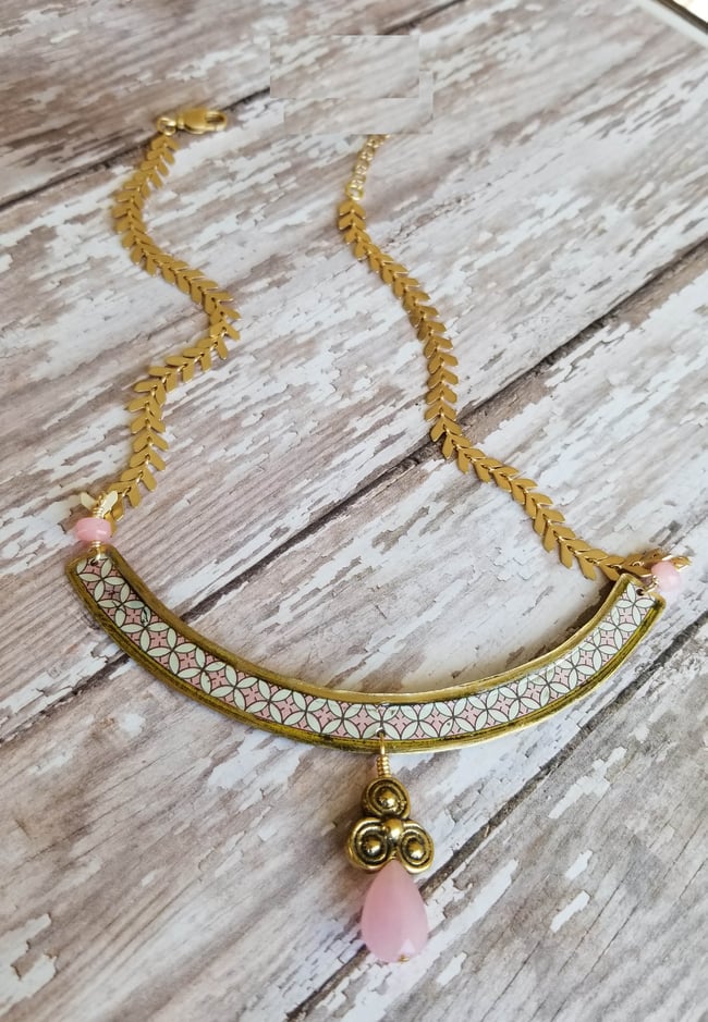 Vintage Tin Collar Necklace