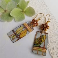 Image 2 of Caged Parakeet Earrings (One-of-a-Kind)