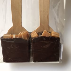 Image of Hot Chocolate Spoons - Caramel with Sea Salt & Dark Chocolate