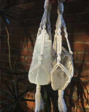 Image of Mini Macrame Hangers - White