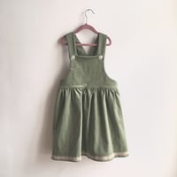 Image 1 of Pinafore Dress-pale green corduroy