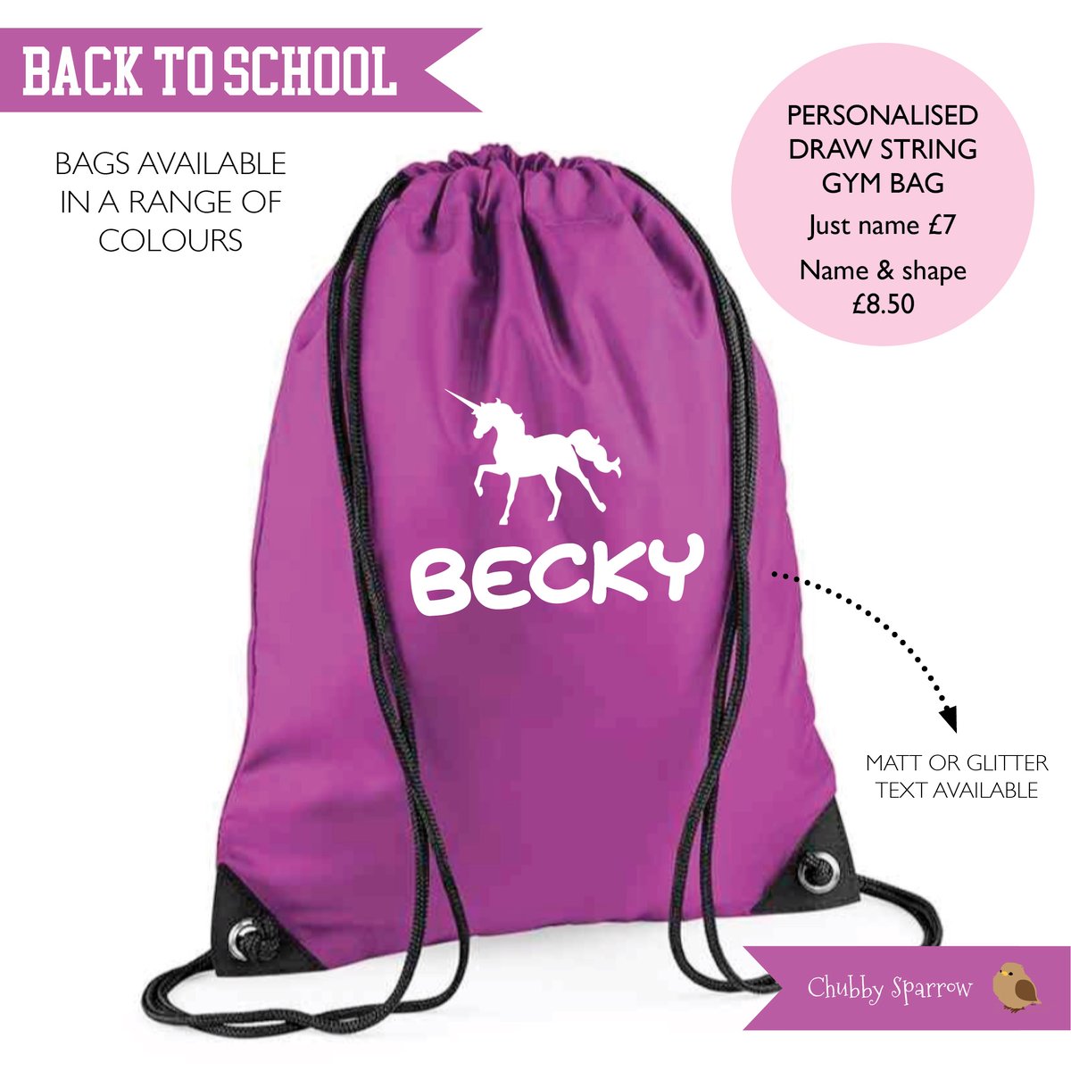 Image of Personalised Drawstring PE Kit Bags Football Sport