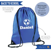 Image 3 of Personalised Drawstring PE Kit Bags Football Sport