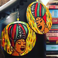 Smell of Sweet Success Earrings Hand Painted (Afrocentric Wearable Art
