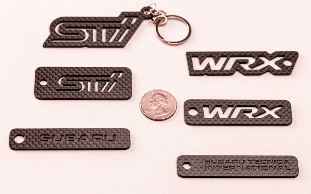 Subaru SUBARU STI dry carbon fiber keychain TsuTsuTsu