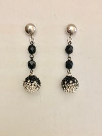 Crystal and black onyx earrings