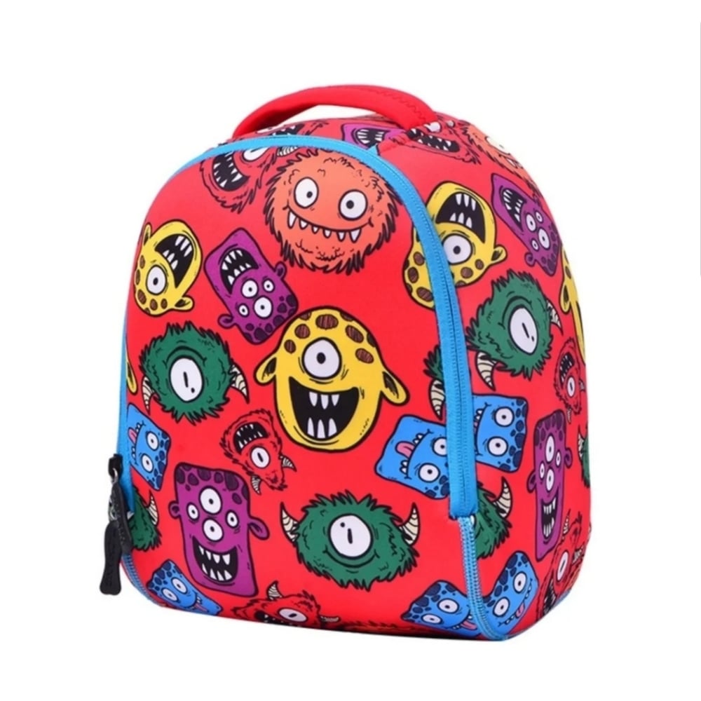 Neoprene backpack - Monsters purple or red | Apples and Bananas