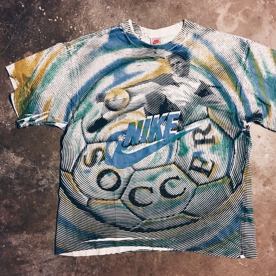 Image of Original Early 90’s Nike Soccer Full Print Tee.