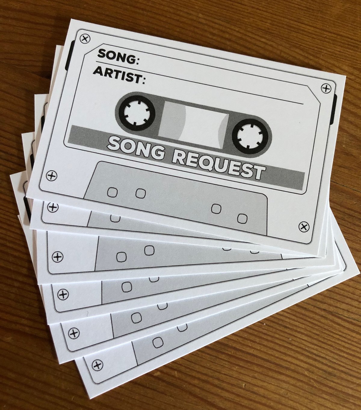 Image of Song Request Cards for Weddings, Birthdays & New Year