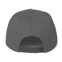 Image 2 of Grey Skull Flat Bill Snapback Hat