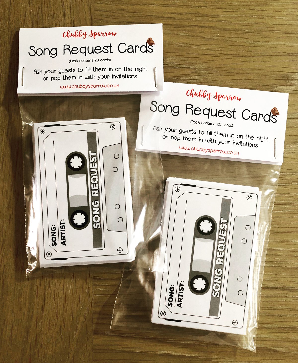 Image of Song Request Cards for Weddings, Birthdays & New Year