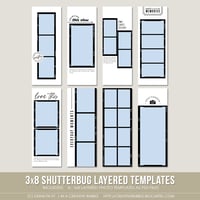 3x8 Shutterbug Layered Photo Templates (Digital)